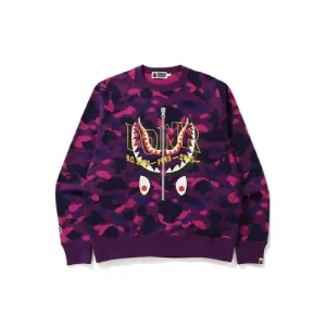 Purple BAPE Color Camo PONR Shark Crewneck