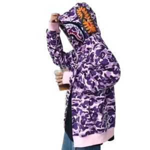 BAPE 21ss ABC Camo Double Hoodie Blue/Pink