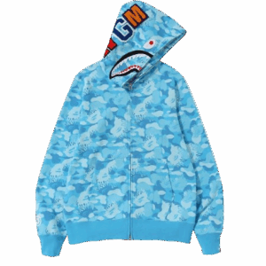 Bape Abc Shark Full Zip Hoodie Blue