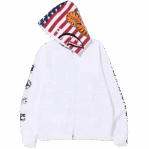 Shark Men’s Casual Night Glow Camouflage Plush Hoodie