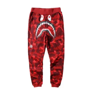 Bape Red SweatPants Mens