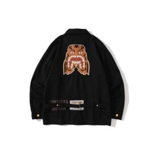 Bape Tiger Shark Coach Jacket Black