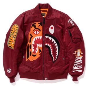 A Bathing APE X Tiger Shark Jacket Red