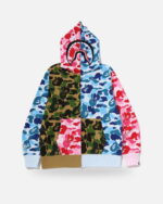Bape ABC Camo Crazy Shark Full-Zip Hoodie, front view