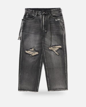 Bape Black Essential Paisley Trimmed Denim, front view