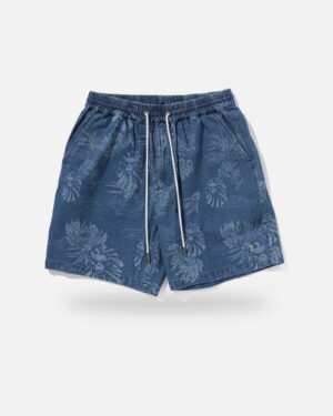 Bape Black Hawaiian Camp Shorts 2, front view
