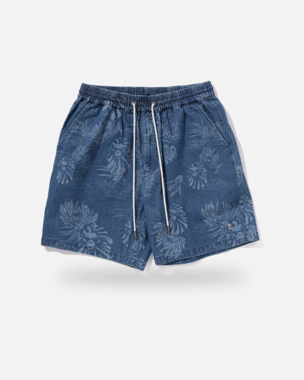 Bape Black Hawaiian Camp Shorts 2, front view