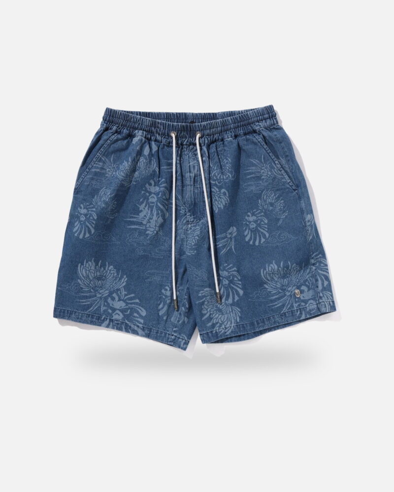 Bape Black Hawaiian Camp Shorts 2, front view