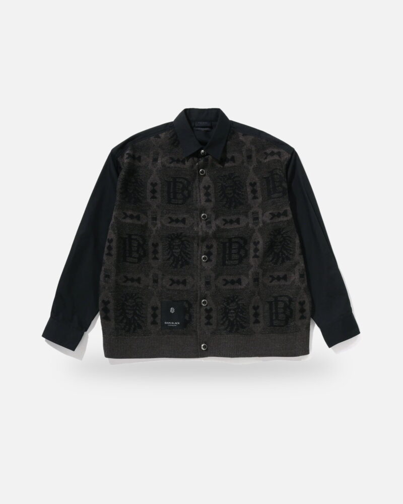 Bape Black Knitted Hybrid Shirt 1, front view