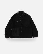 Bape Black Leather Trim Chore Jacket, front view