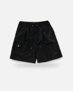 Bape Black Nylon Shorts, front view