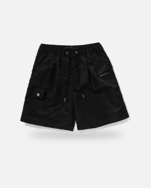 Bape Black Nylon Shorts, front view