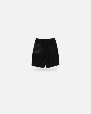 Bape Black Paisley Leather Trimmed Worker Shorts