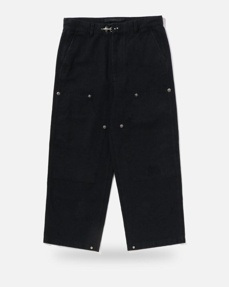 Bape Black Washed Chore Work Pants 1, front view