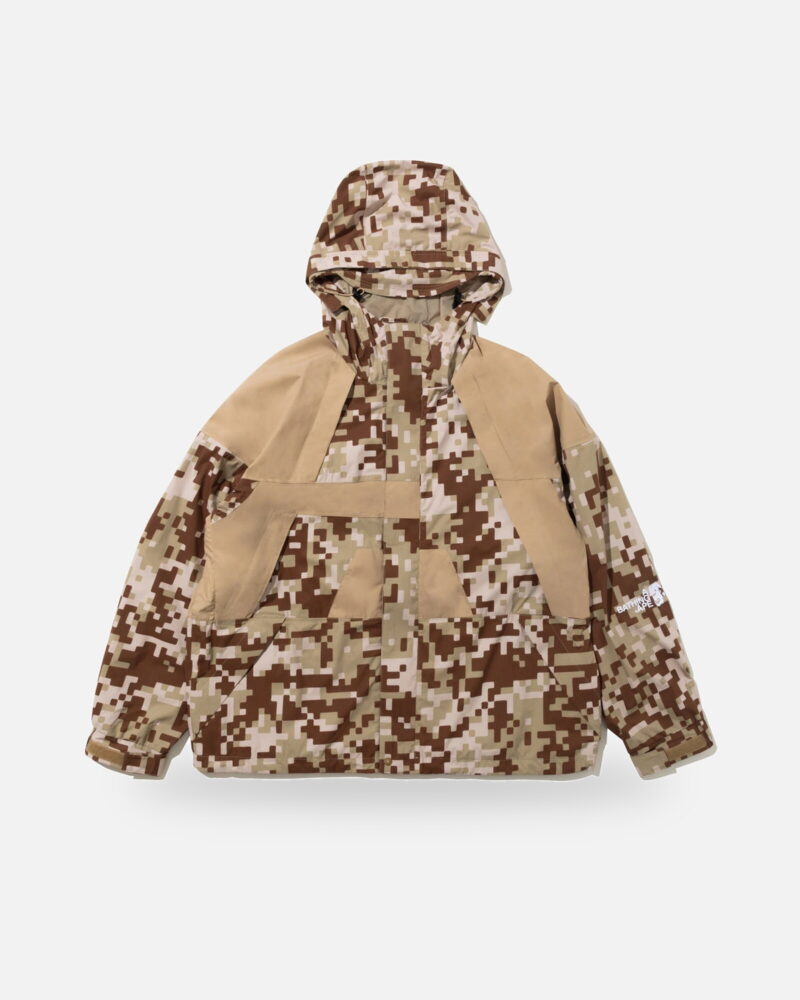 Bape by Kazuki Kuraishi Pixelate Camo Snowboard 2 Layer Jacket, front view