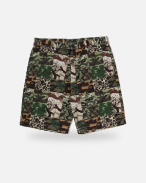 Bape Camo Patchwork Shorts, front view