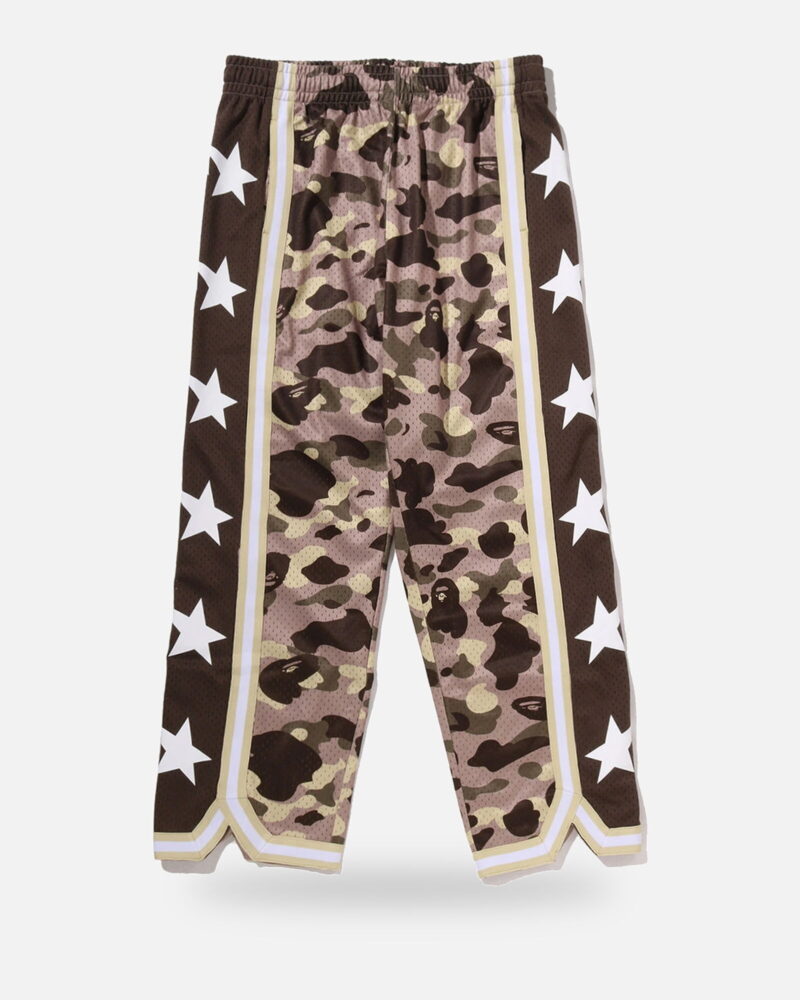 Bape Color Camo Mesh High Split Snap Button Relaxed Fit Pants - Colour Camo