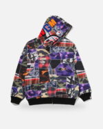 Bape Crazy Patch Shark Full-Zip Hoodie - Camo