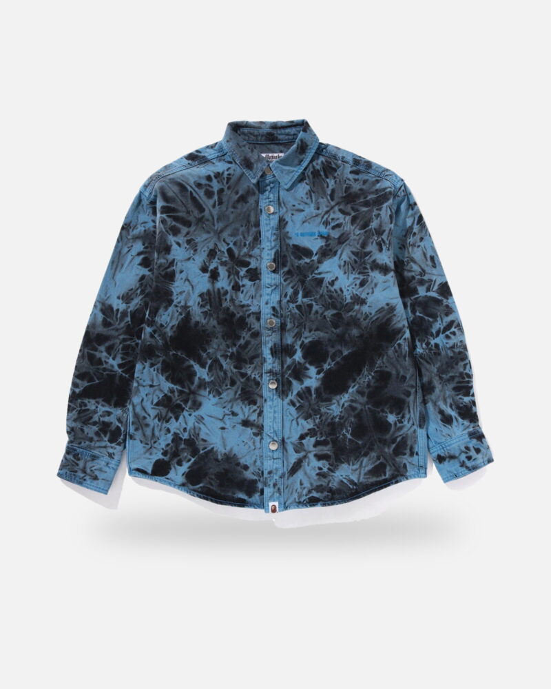 Bape Destoryed Bleach Bathing Ape Logo Ls Shirt - Camo