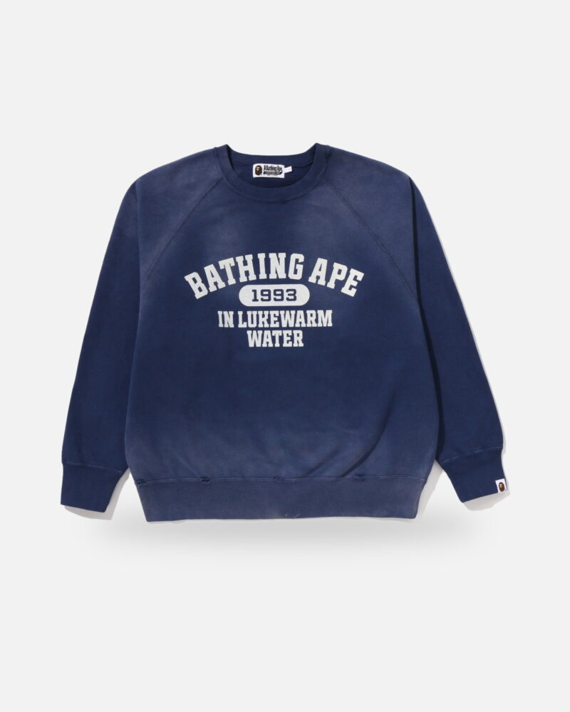 Bape Destroy Washed Effect Relaxed Fit Crewneck Sweatshirt - Camo