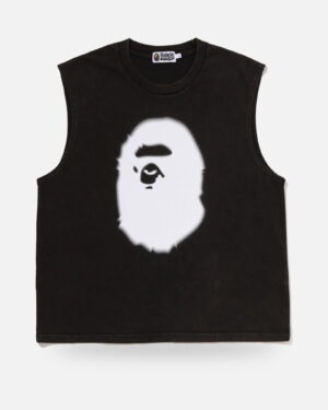 Bape Heavy Wash Ape Head Cropped Fit Tank Top - Camo