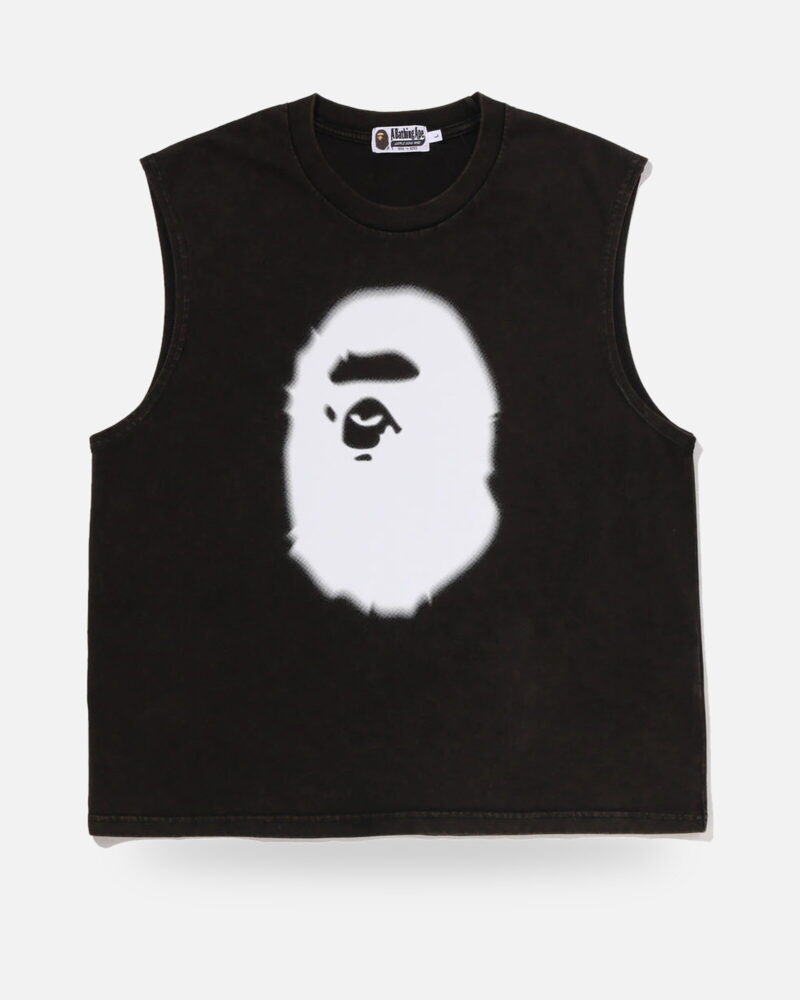 Bape Heavy Wash Ape Head Cropped Fit Tank Top - Camo