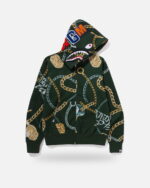 Bape Jewels Shark Full-Zip Hoodie - Camo