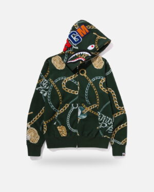 Bape Jewels Shark Full-Zip Hoodie - Camo