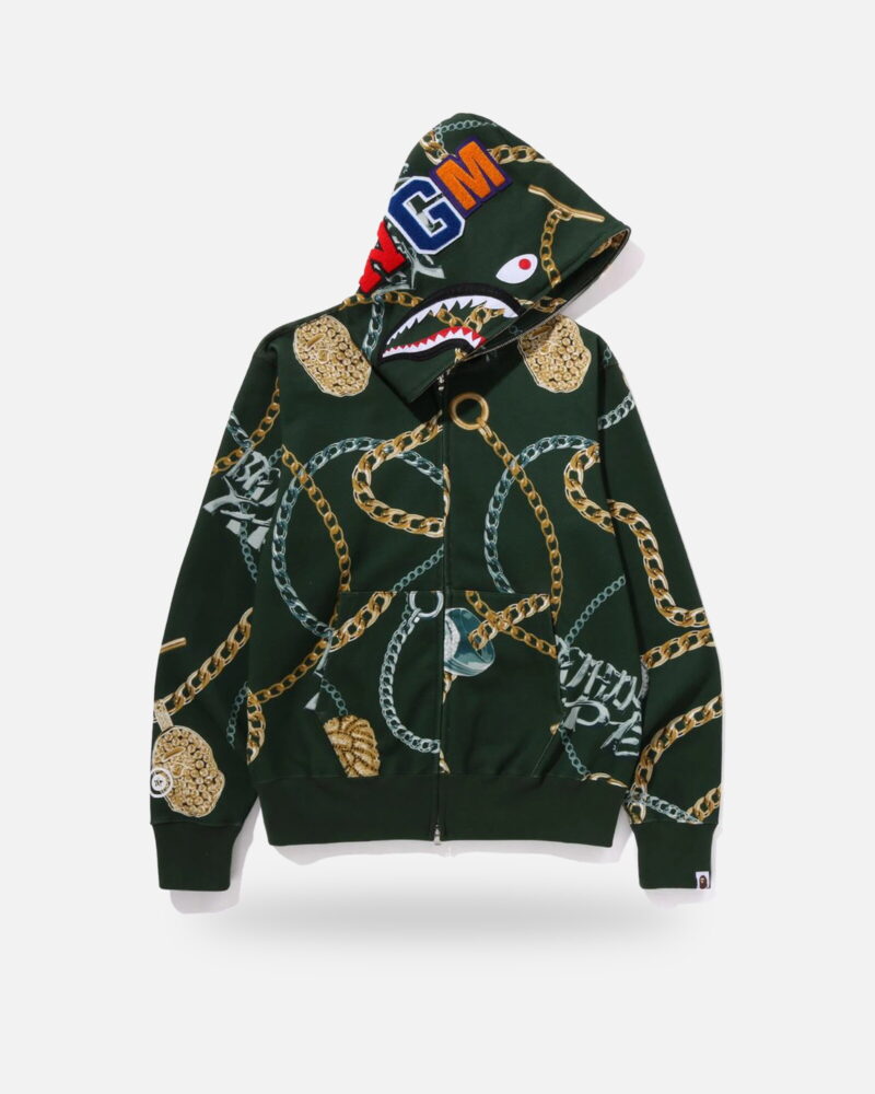 Bape Jewels Shark Full-Zip Hoodie - Camo