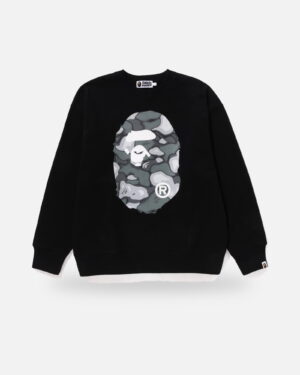 Bape Liquid Camo Ape Head Crewneck Sweat, front view