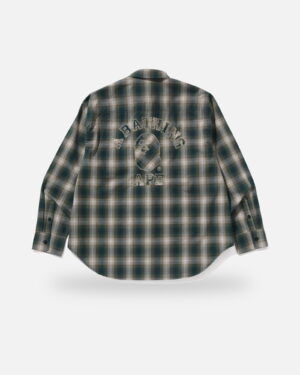 Bape Ombre Check College Relaxed Fit Shirt - Camo