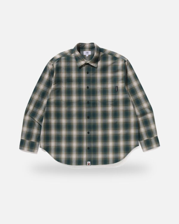 Bape Ombre Check College Relaxed Fit Shirt - Camo