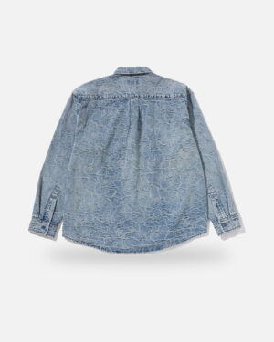 Bape One Point Line Camo Jacquard Denim Ls Shirt