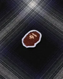 Bape One Point Ombre Check Light Flannel Ss Shirt, view 3