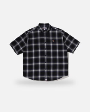 Bape One Point Ombre Check Light Flannel Ss Shirt - Camo