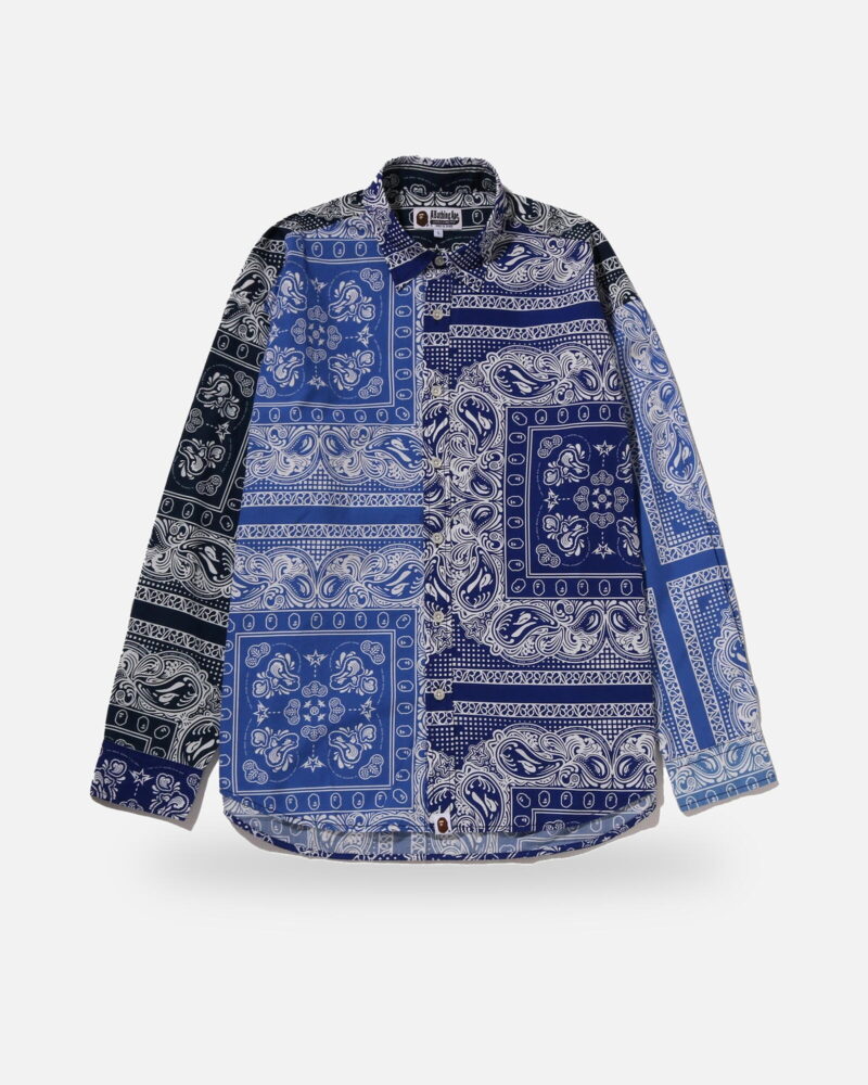 Bape Paisley Pattern Ls Shirt - Camo