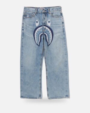 Bape Shark Relaxed Fit Denim Pants - Camo