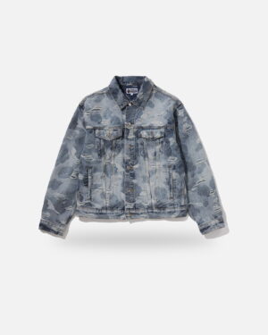 Bape Solid Camo Jacquard Denim Trucker Jacket, front view