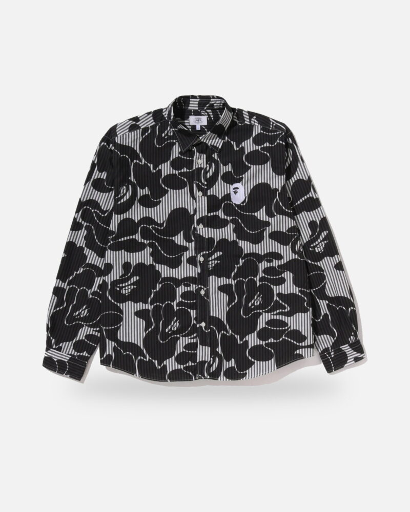 Bape Solid Camo One Point Relaxed Fit Ls Shirts, front view