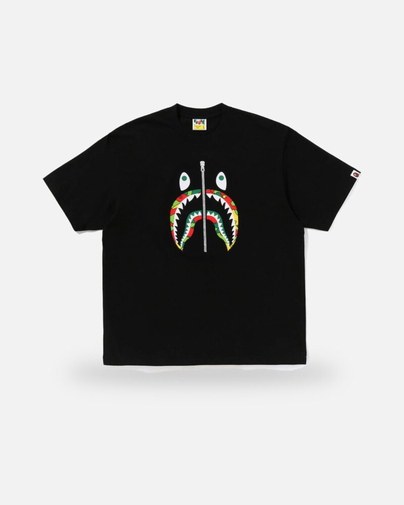 Bape STA Camo Shark Face Relaxed Fit Tee, front view