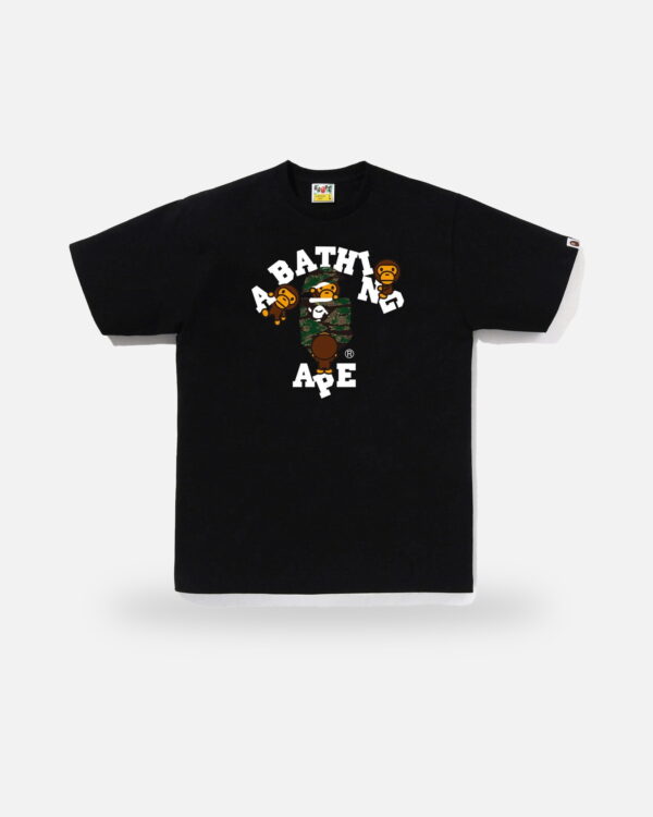 Bape Tiger Camo College Milo Tee, front view