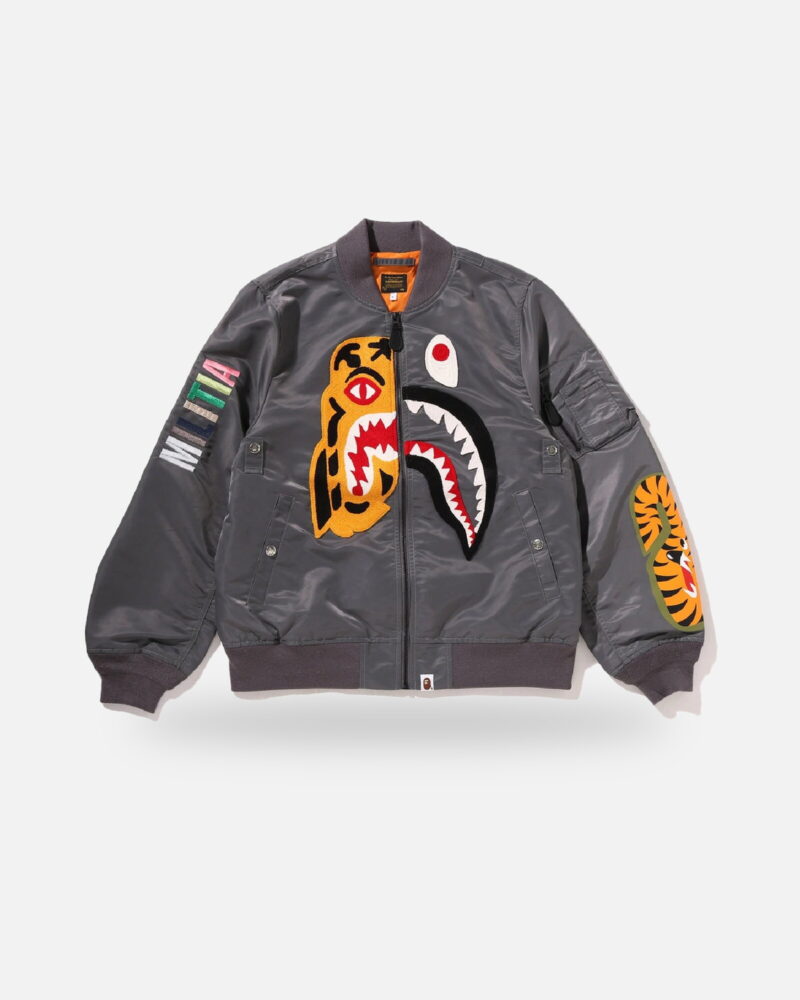 Bape Tiger Shark Bomber Jacket - Camo
