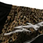 Bape Wild Leopard Pattern Knee Length Oversized Fit Track Shorts, view 3
