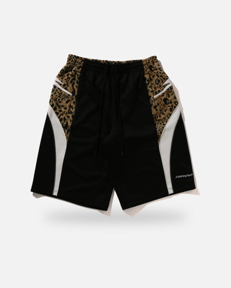 Bape Wild Leopard Pattern Knee Length Oversized Fit Track Shorts - Camo