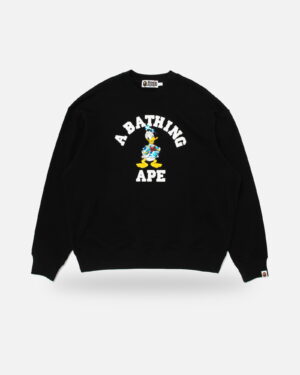 Bape X Disney Donald Duck College Relaxed Fit Crewneck - Camo