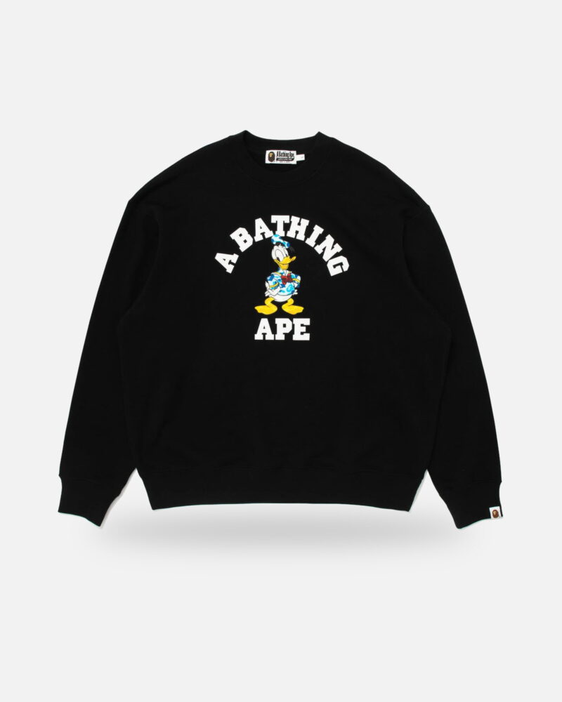 Bape X Disney Donald Duck College Relaxed Fit Crewneck - Camo