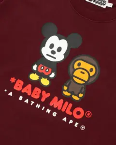 Bape X Disney Mickey Mouse Baby Milo Relaxed Fit Crewneck, view 2