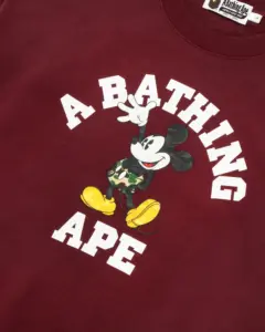 Bape X Disney Mickey Mouse College Relaxed Fit Crewneck, view 2