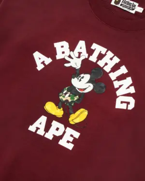 Bape X Disney Mickey Mouse College Relaxed Fit Crewneck, view 2