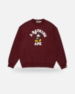 Bape X Disney Mickey Mouse College Relaxed Fit Crewneck - Camo